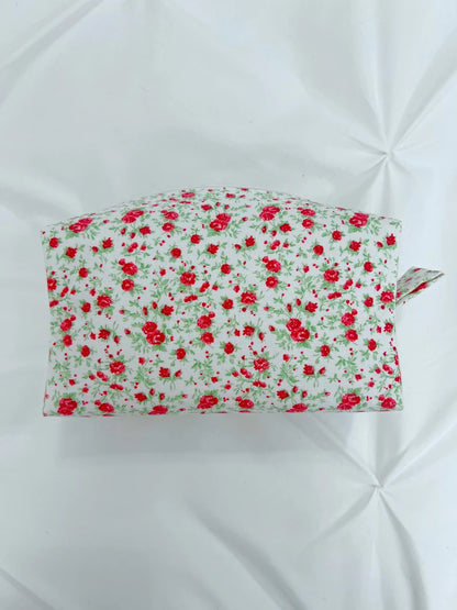 Red rose makeup bag