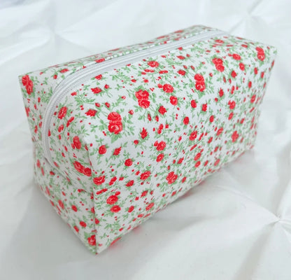 Red rose makeup bag